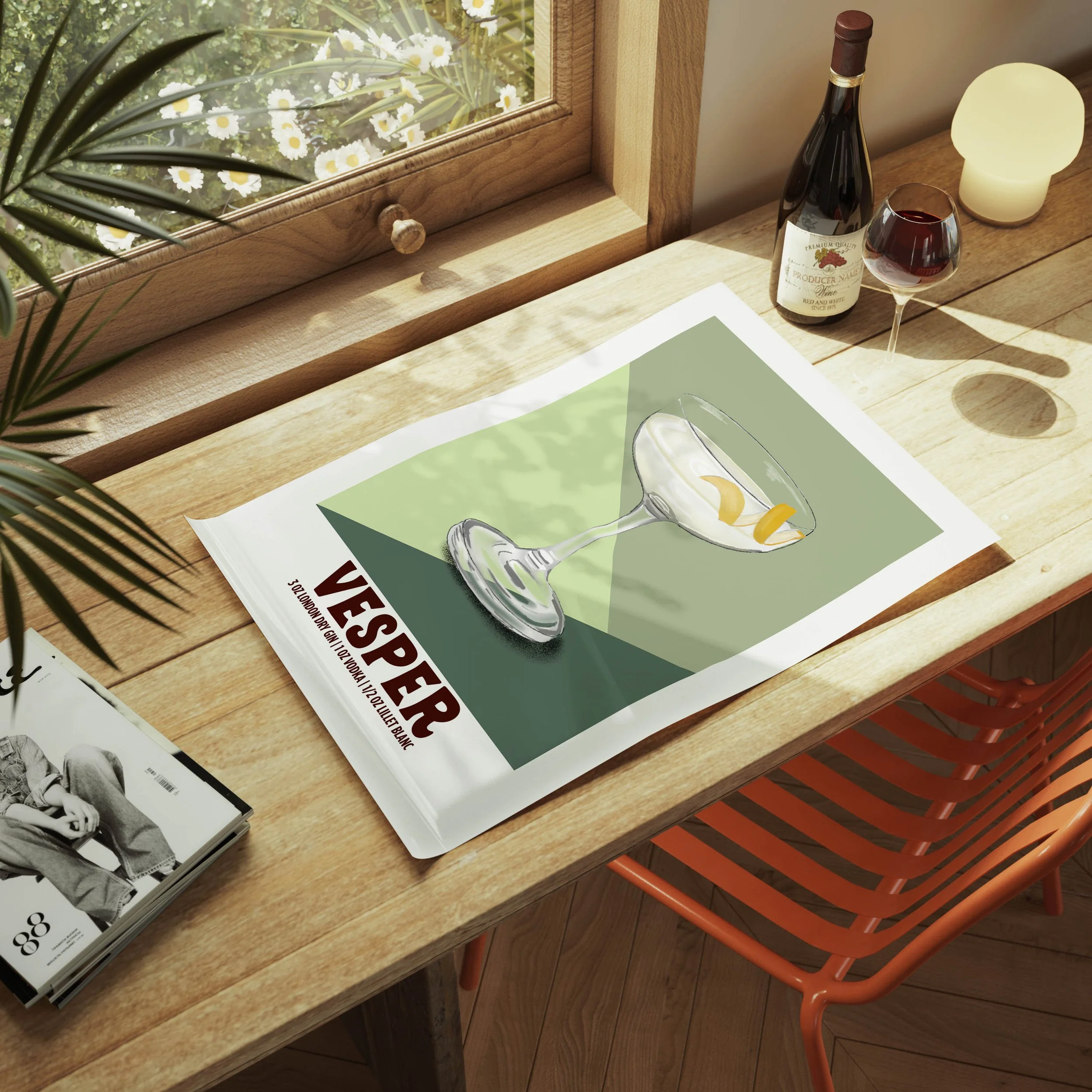 Vesper Cocktail Poster — Denim and Ink